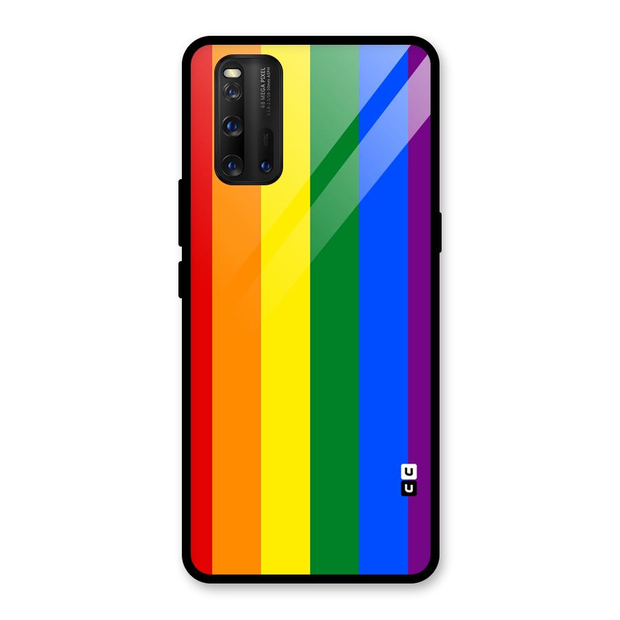 Pride Rainbow Stripes Glass Back Case for Vivo iQOO 3