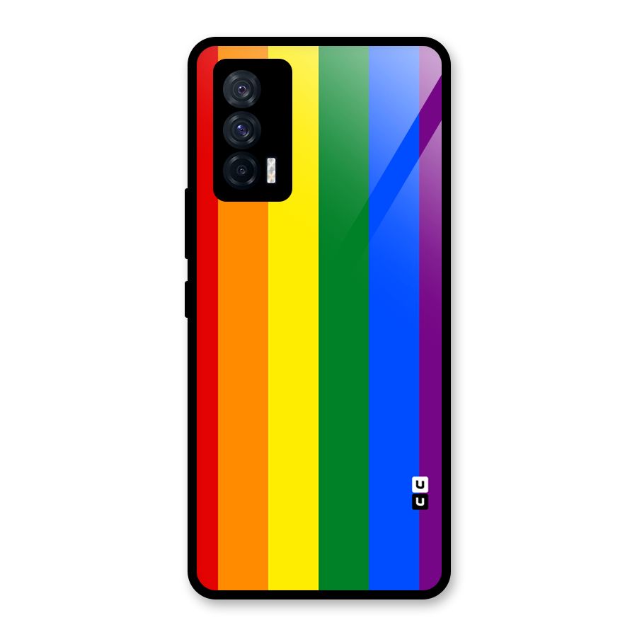 Pride Rainbow Stripes Glass Back Case for Vivo iQOO 7 5G