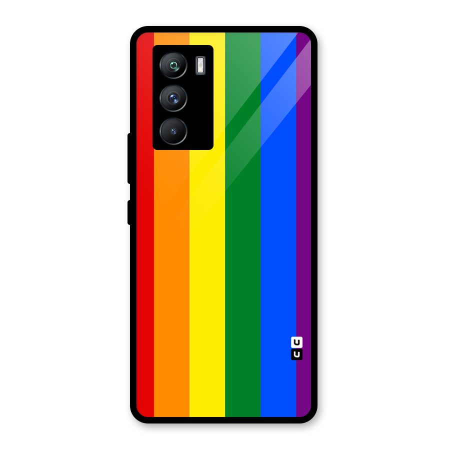 Pride Rainbow Stripes Glass Back Case for Vivo iQOO 9 SE