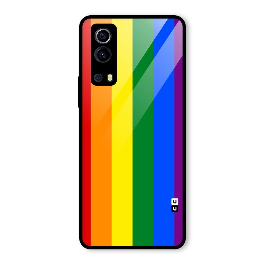 Pride Rainbow Stripes Glass Back Case for Vivo iQOO Z3