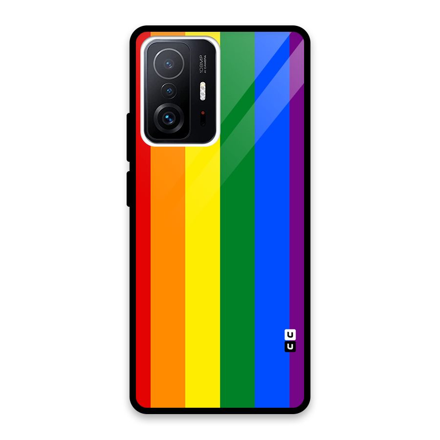 Pride Rainbow Stripes Glass Back Case for Xiaomi 11T Pro
