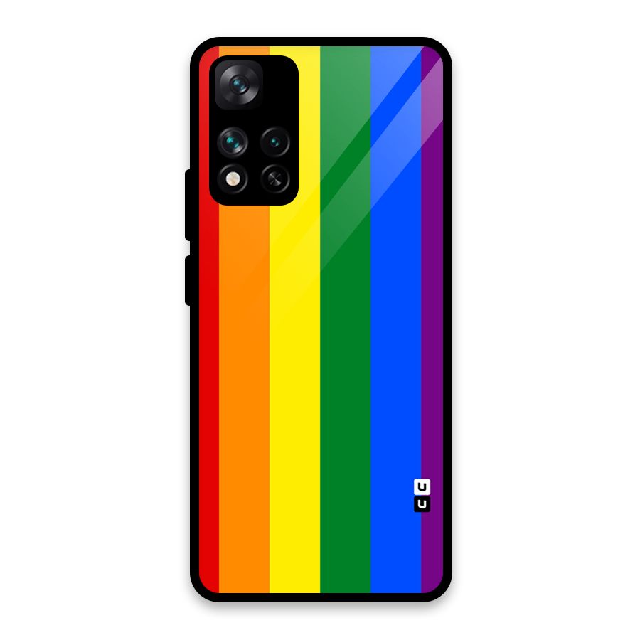 Pride Rainbow Stripes Glass Back Case for Xiaomi 11i HyperCharge 5G