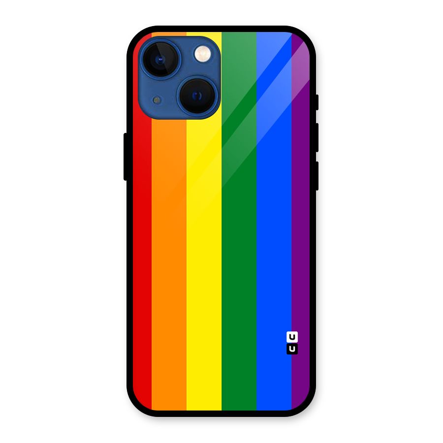 Pride Rainbow Stripes Glass Back Case for iPhone 13 Mini