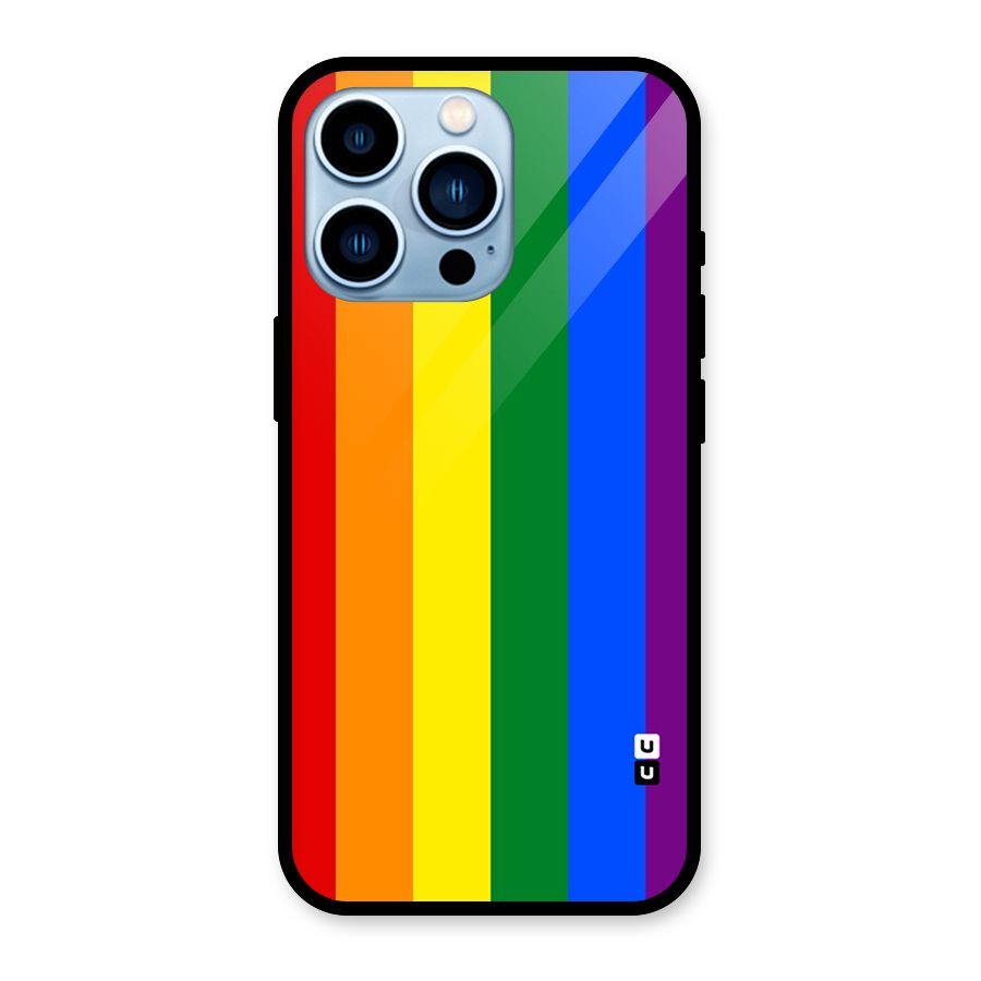 Pride Rainbow Stripes Glass Back Case for iPhone 13 Pro