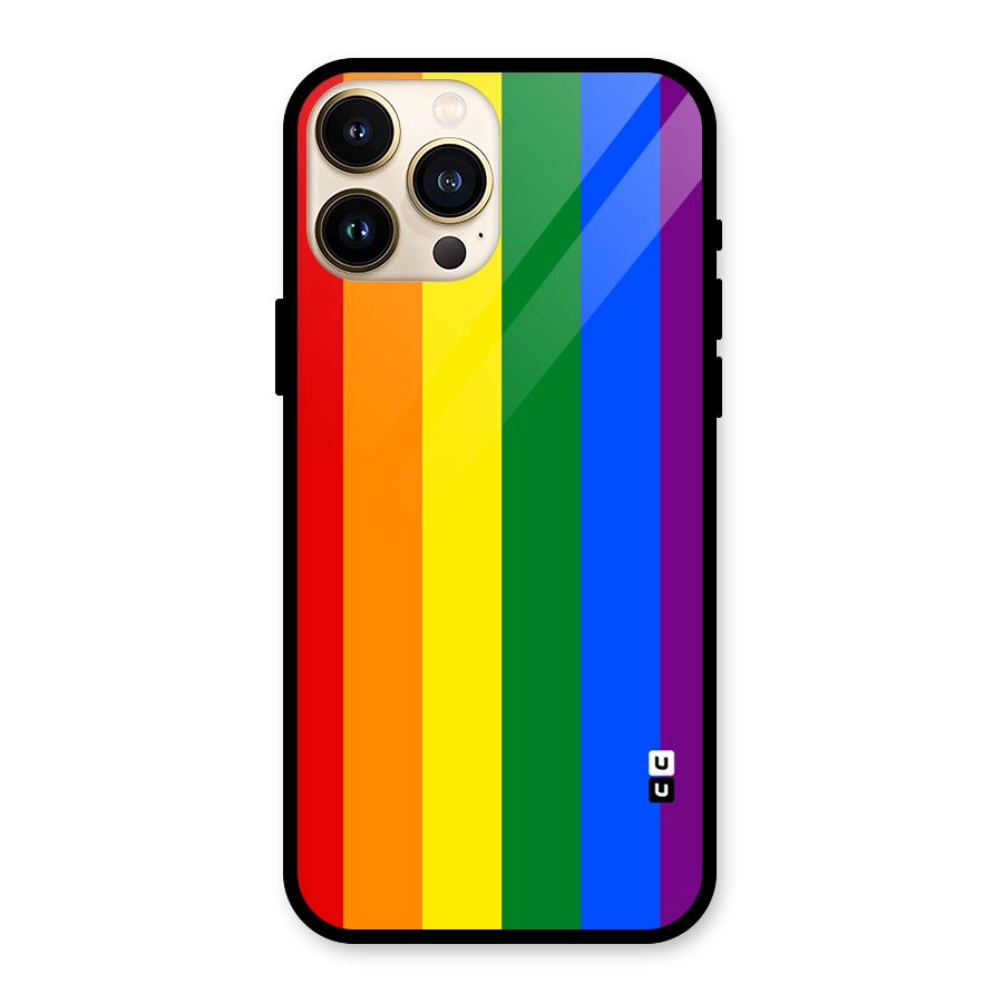 Pride Rainbow Stripes Glass Back Case for iPhone 13 Pro Max