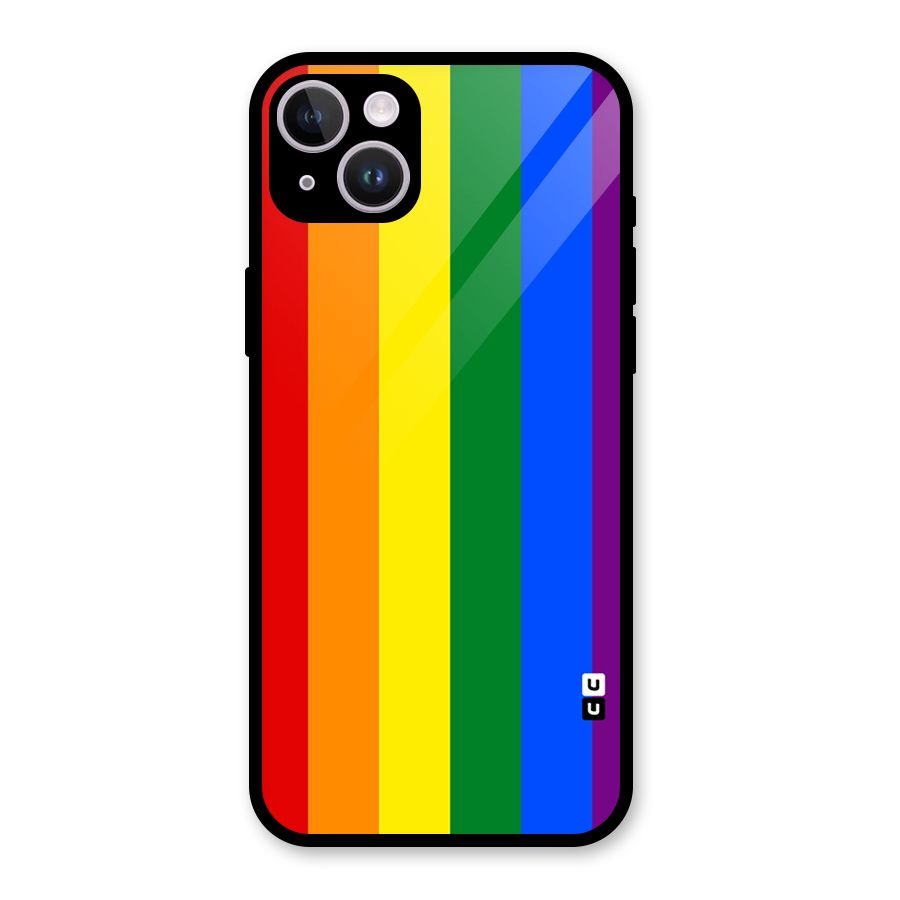 Pride Rainbow Stripes Glass Back Case for iPhone 14 Plus