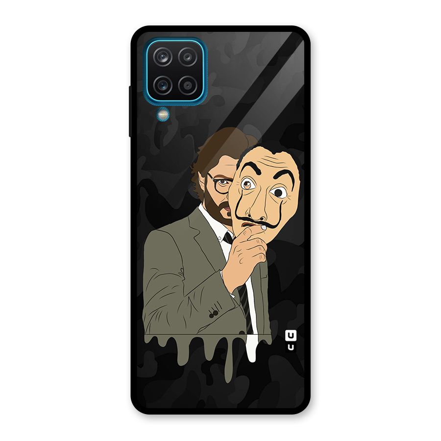 Professor Art Camouflage Glass Back Case for Galaxy A12