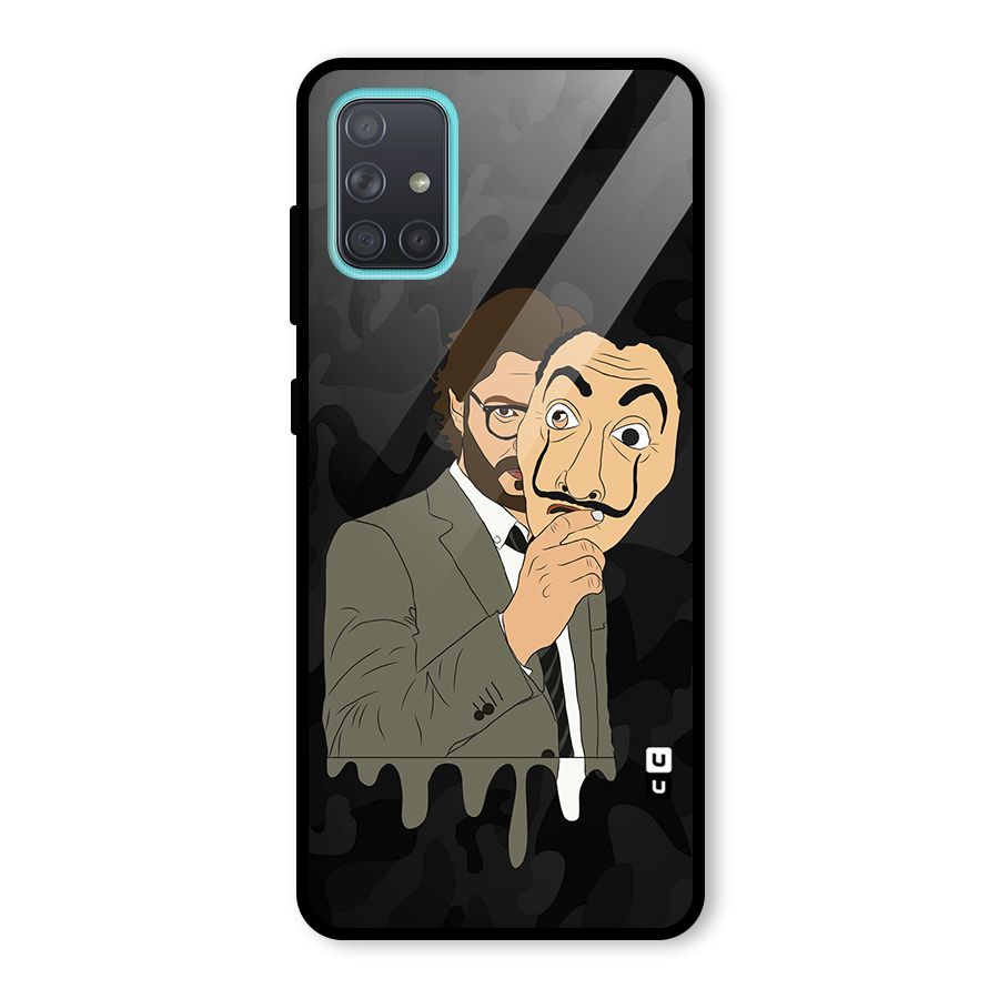Professor Art Camouflage Glass Back Case for Galaxy A71