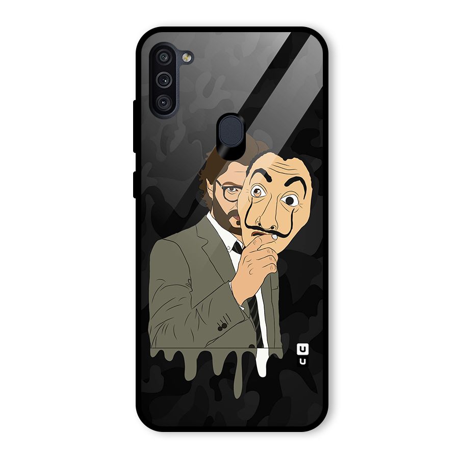 Professor Art Camouflage Glass Back Case for Galaxy M11