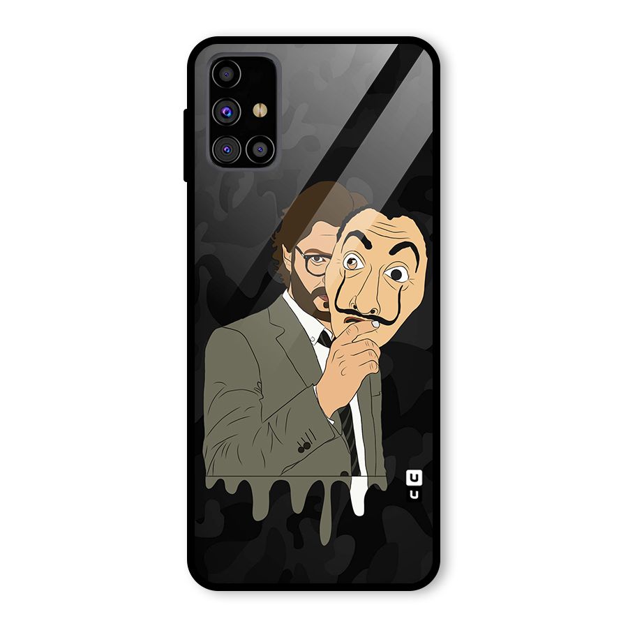 Professor Art Camouflage Glass Back Case for Galaxy M31s