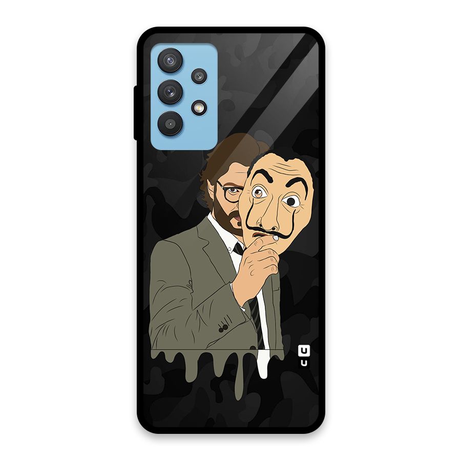 Professor Art Camouflage Glass Back Case for Galaxy M32 5G