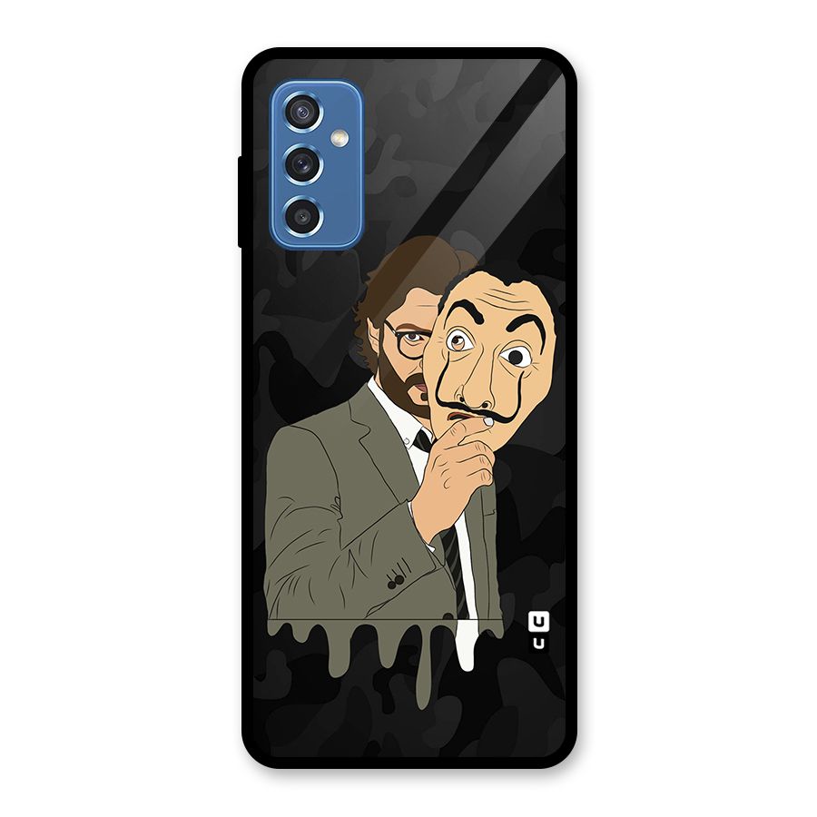 Professor Art Camouflage Glass Back Case for Galaxy M52 5G