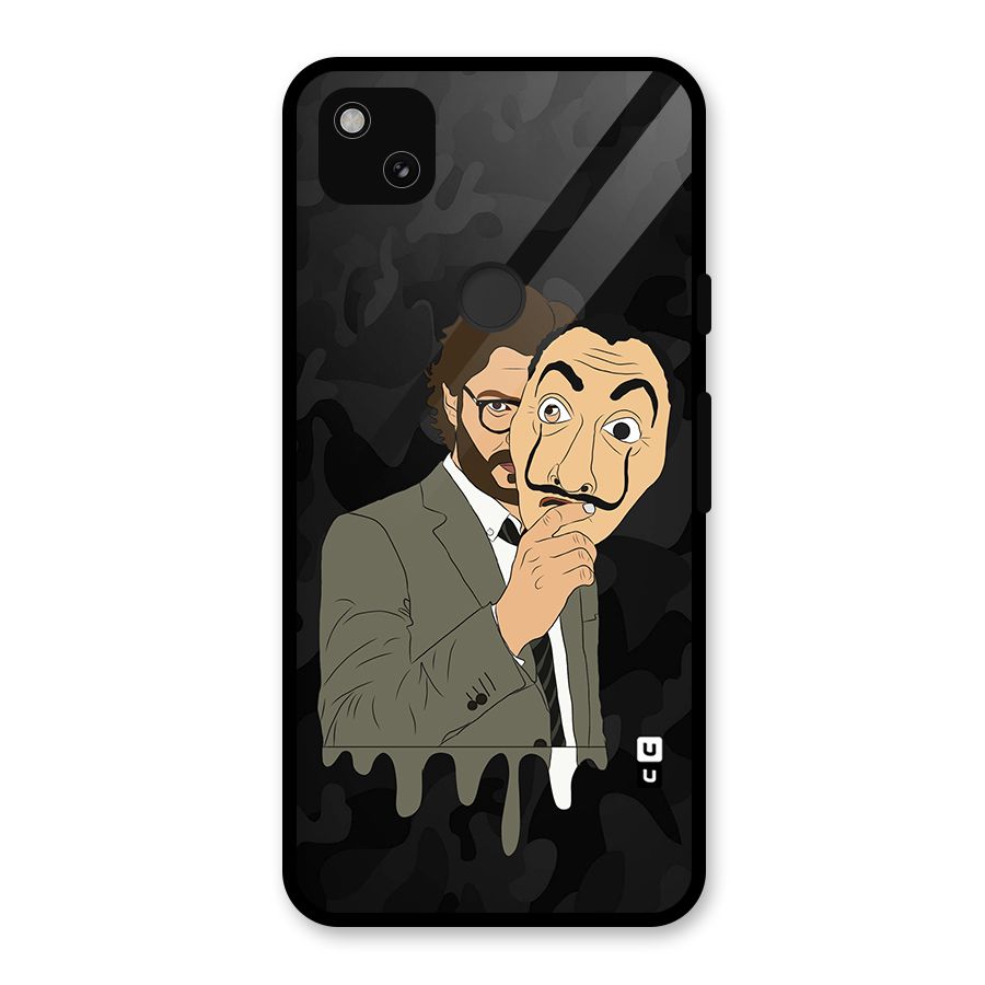 Professor Art Camouflage Glass Back Case for Google Pixel 4a