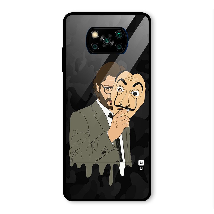Professor Art Camouflage Glass Back Case for Poco X3 Pro