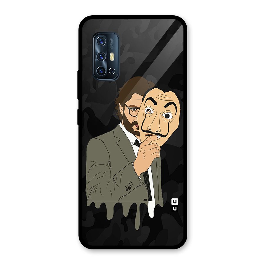 Professor Art Camouflage Glass Back Case for Vivo V17