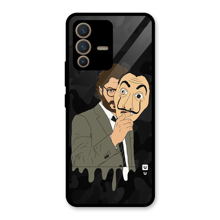Professor Art Camouflage Glass Back Case for Vivo V23 5G