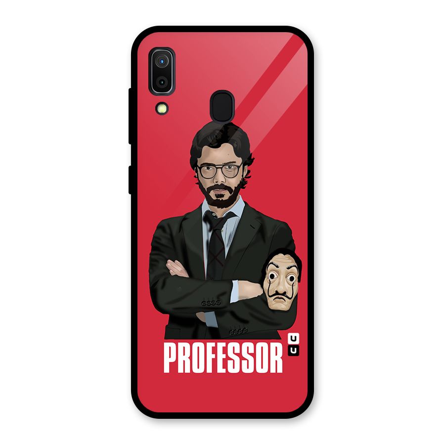 Professor Art Illustration Glass Back Case for Galaxy A30