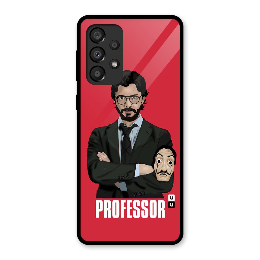 Professor Art Illustration Glass Back Case for Galaxy A33 5G
