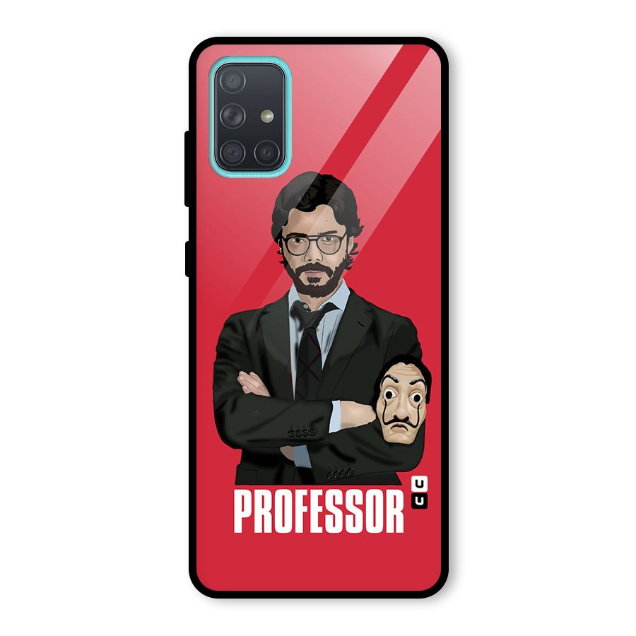 Professor Art Illustration Glass Back Case for Galaxy A71