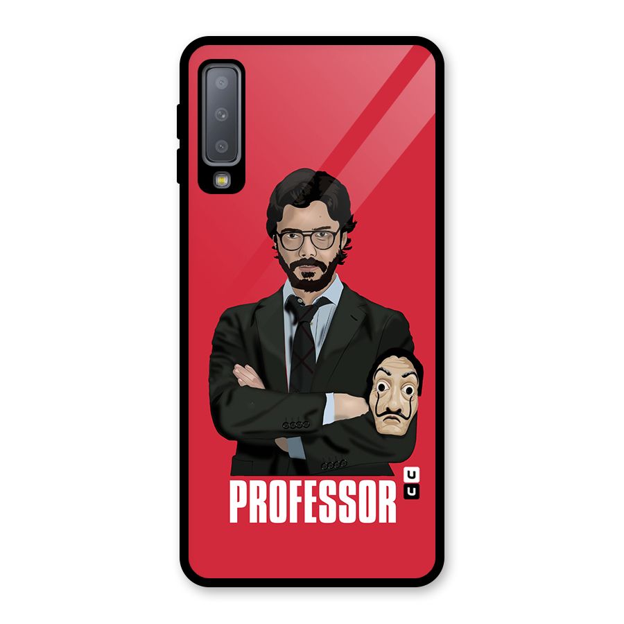 Professor Art Illustration Glass Back Case for Galaxy A7 (2018)