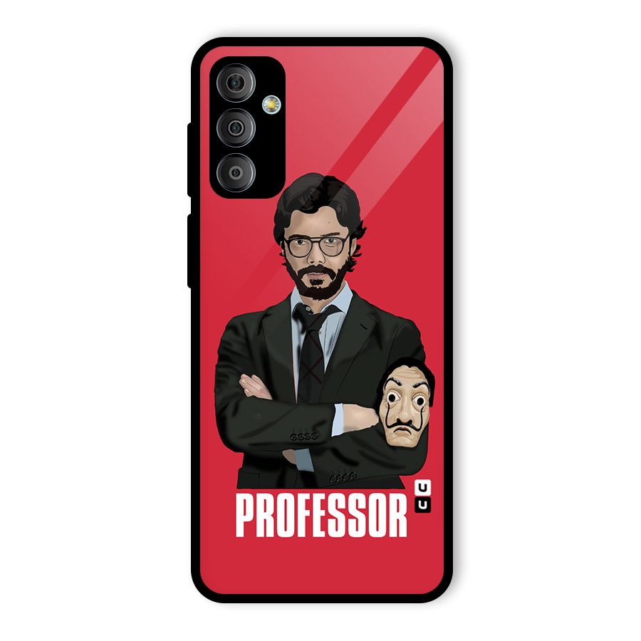 Professor Art Illustration Glass Back Case for Galaxy F23