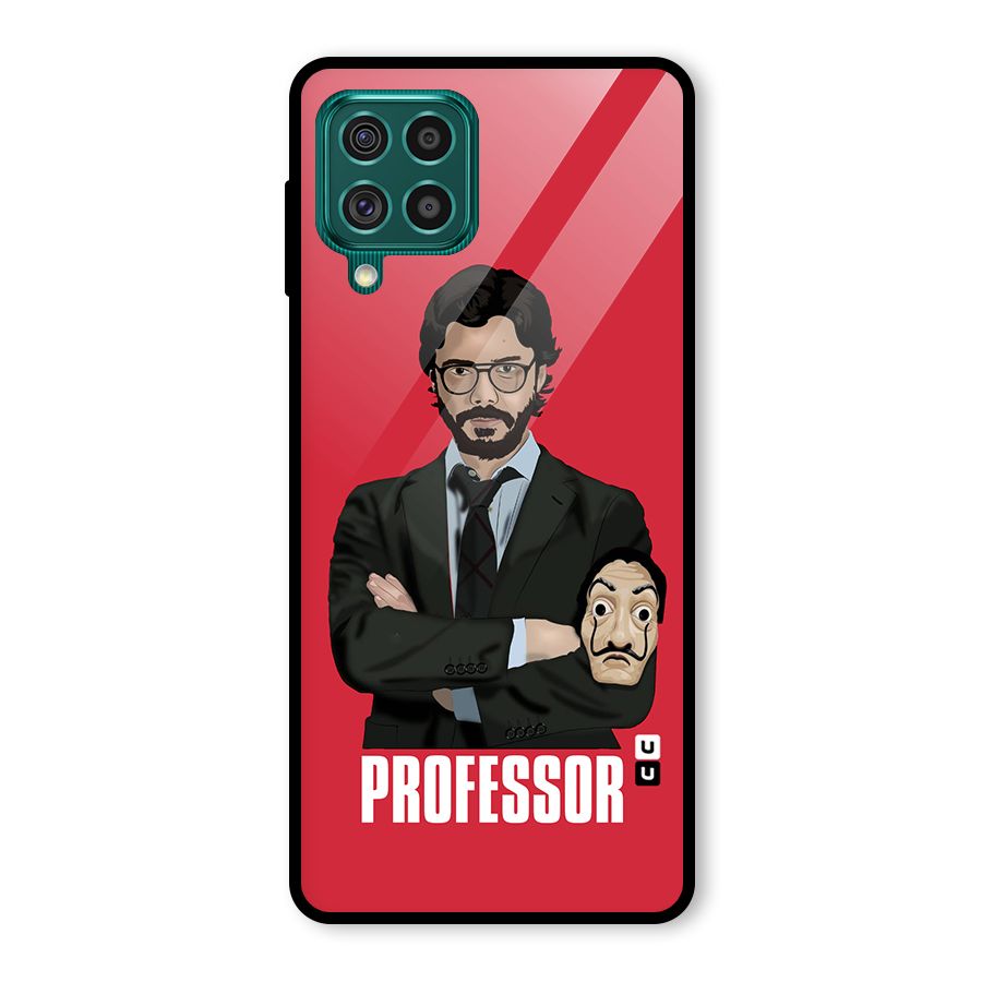 Professor Art Illustration Glass Back Case for Galaxy F62