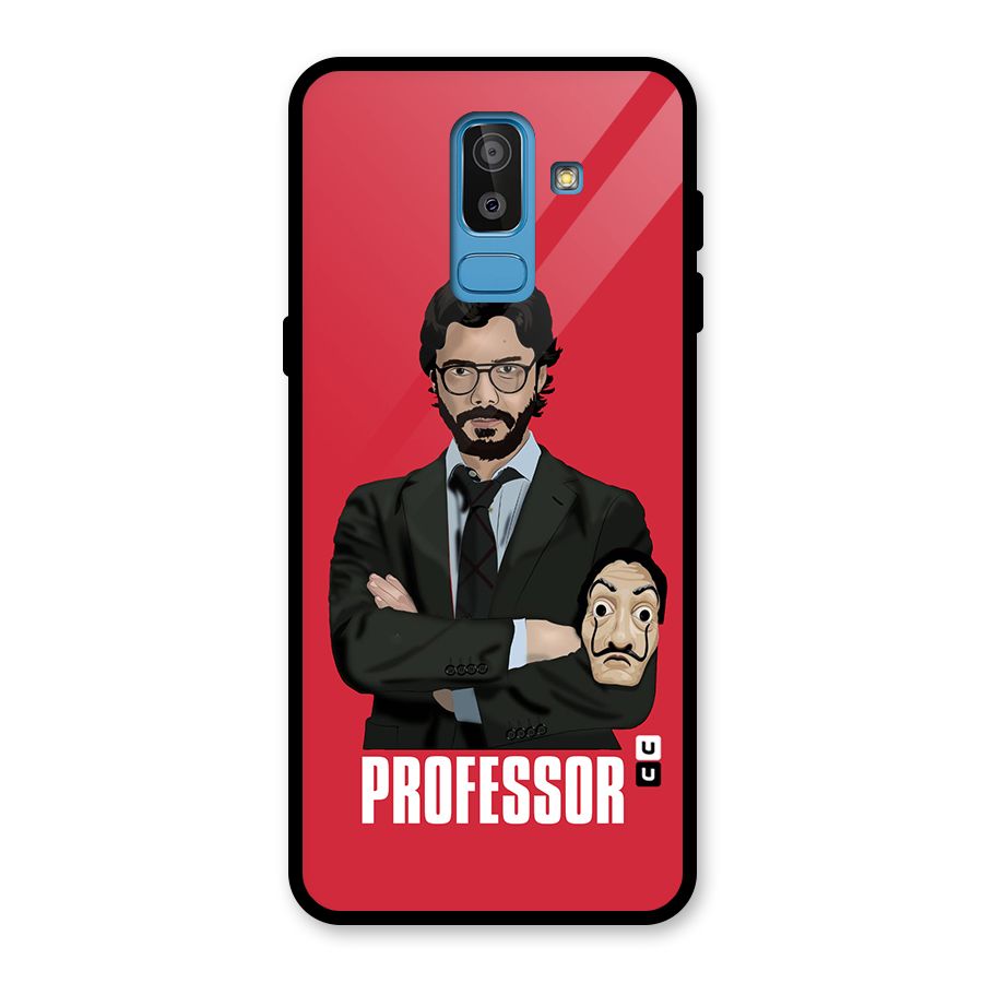 Professor Art Illustration Glass Back Case for Galaxy J8