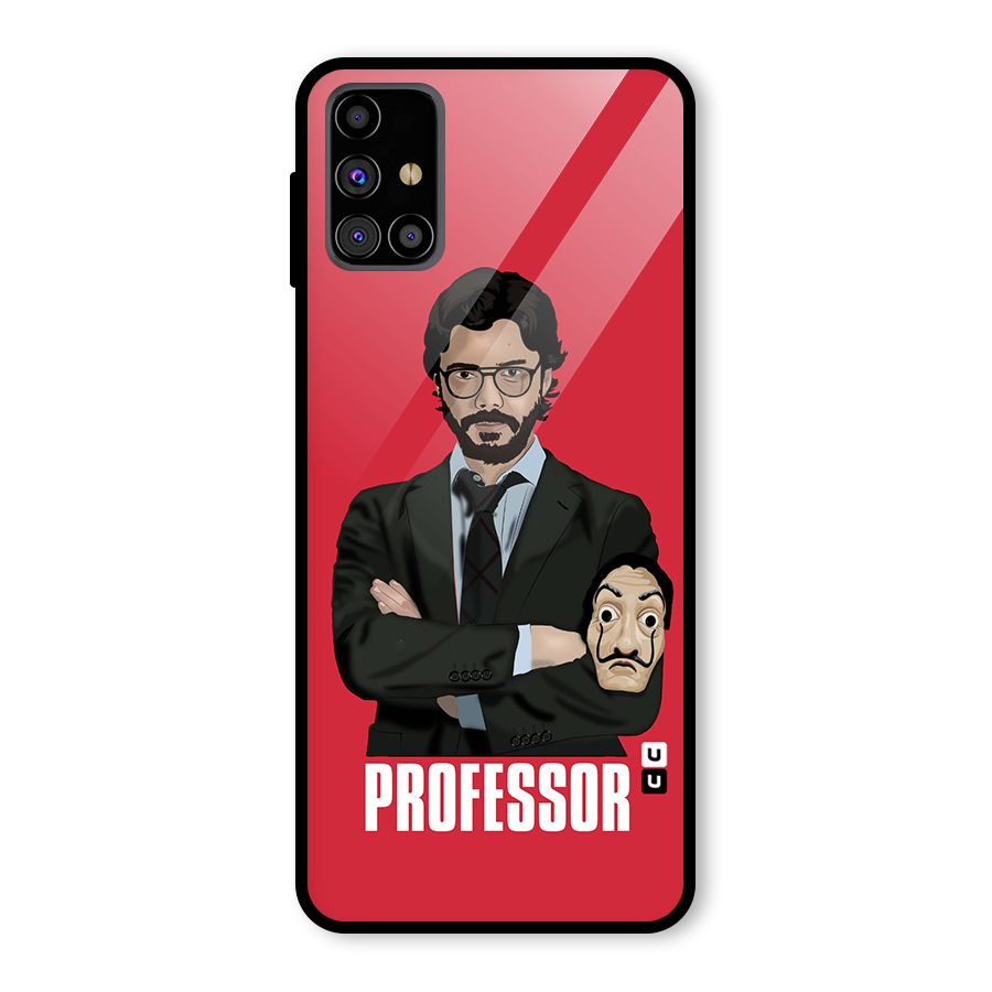 Professor Art Illustration Glass Back Case for Galaxy M31s