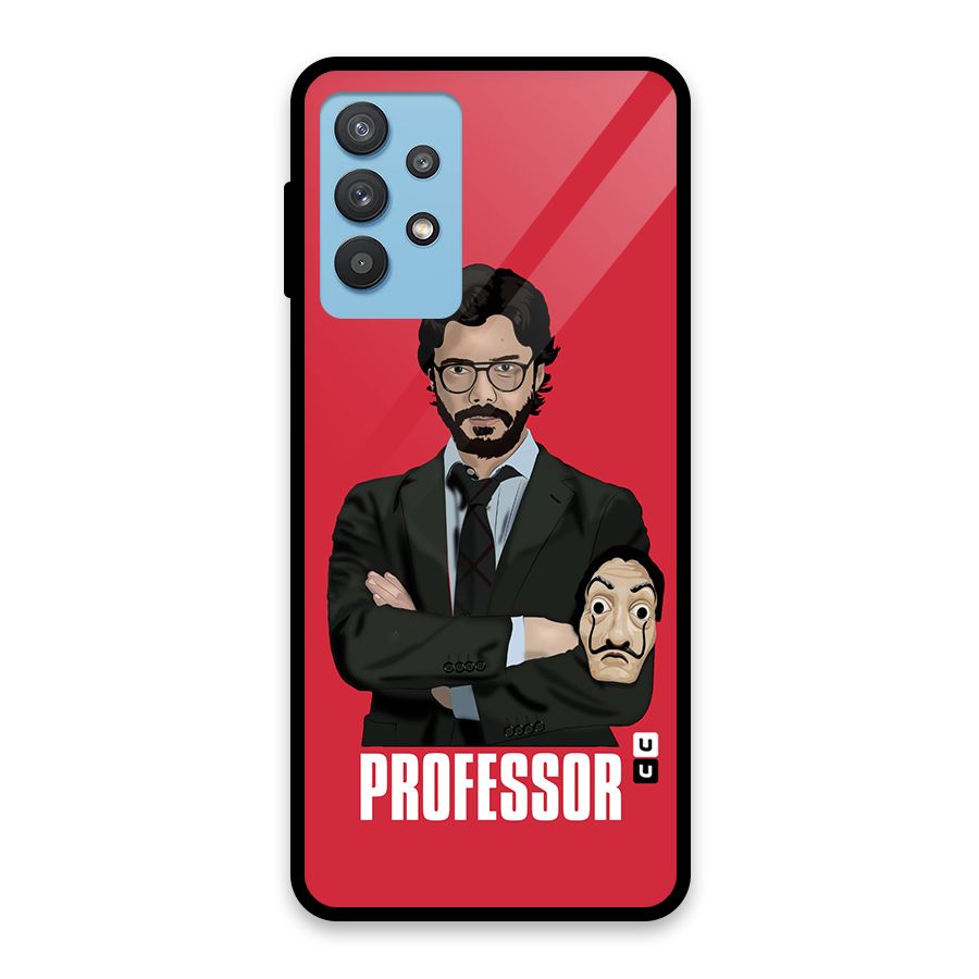 Professor Art Illustration Glass Back Case for Galaxy M32 5G