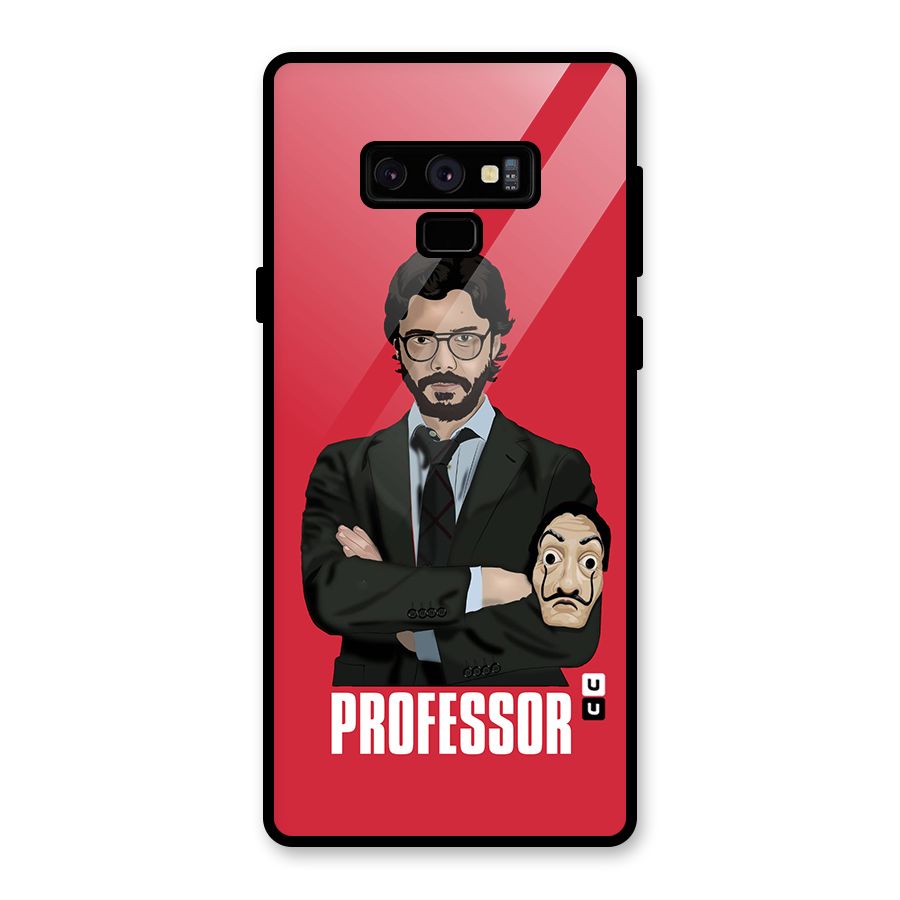 Professor Art Illustration Glass Back Case for Galaxy Note 9