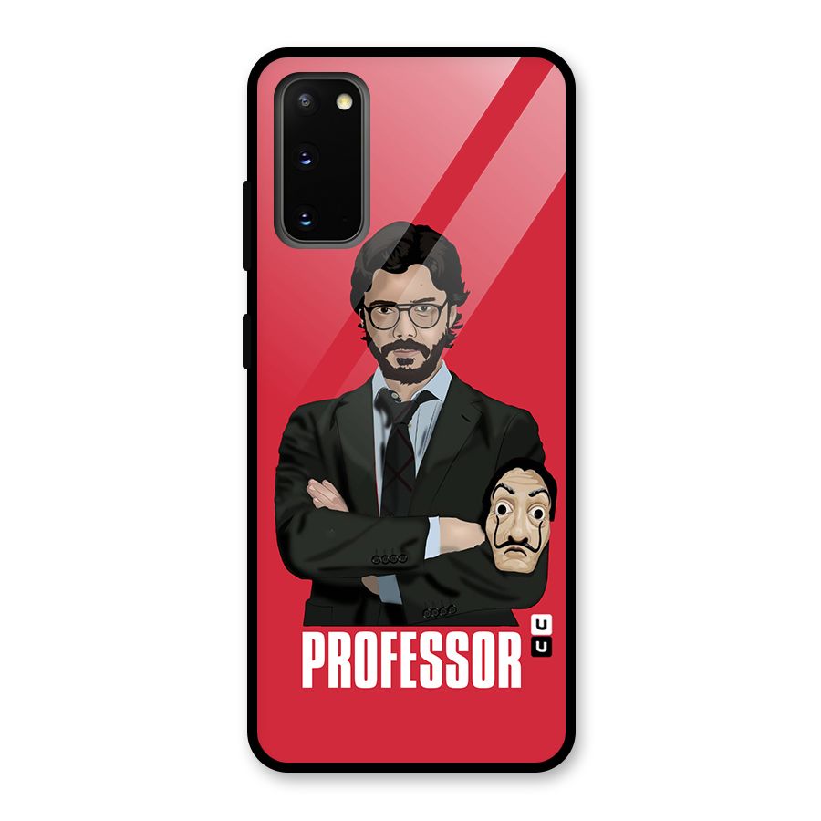 Professor Art Illustration Glass Back Case for Galaxy S20