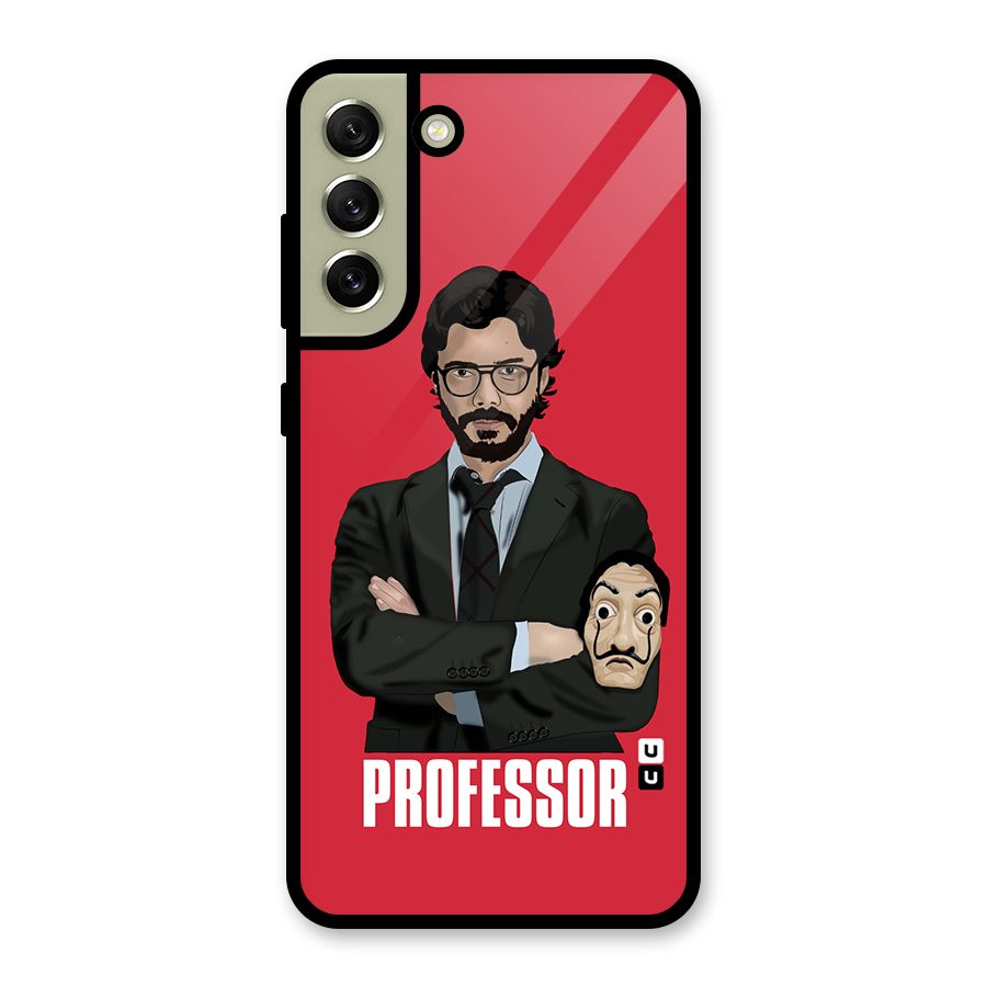 Professor Art Illustration Glass Back Case for Galaxy S21 FE 5G