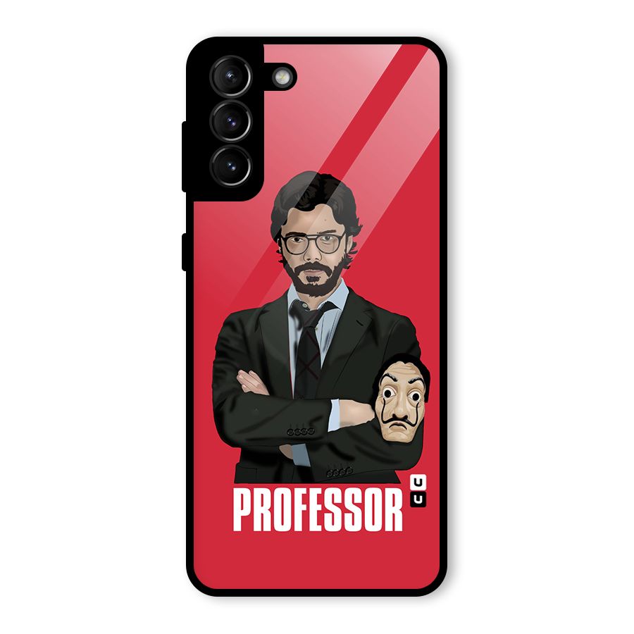 Professor Art Illustration Glass Back Case for Galaxy S21 Plus