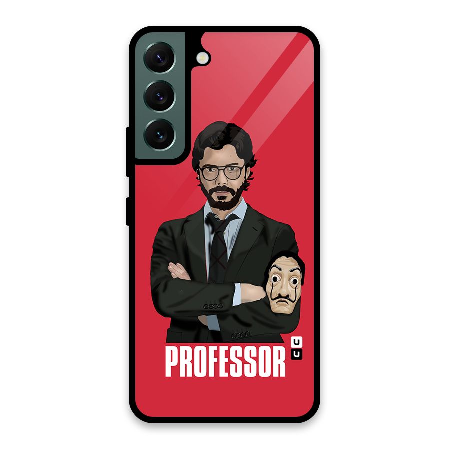 Professor Art Illustration Glass Back Case for Galaxy S22 5G