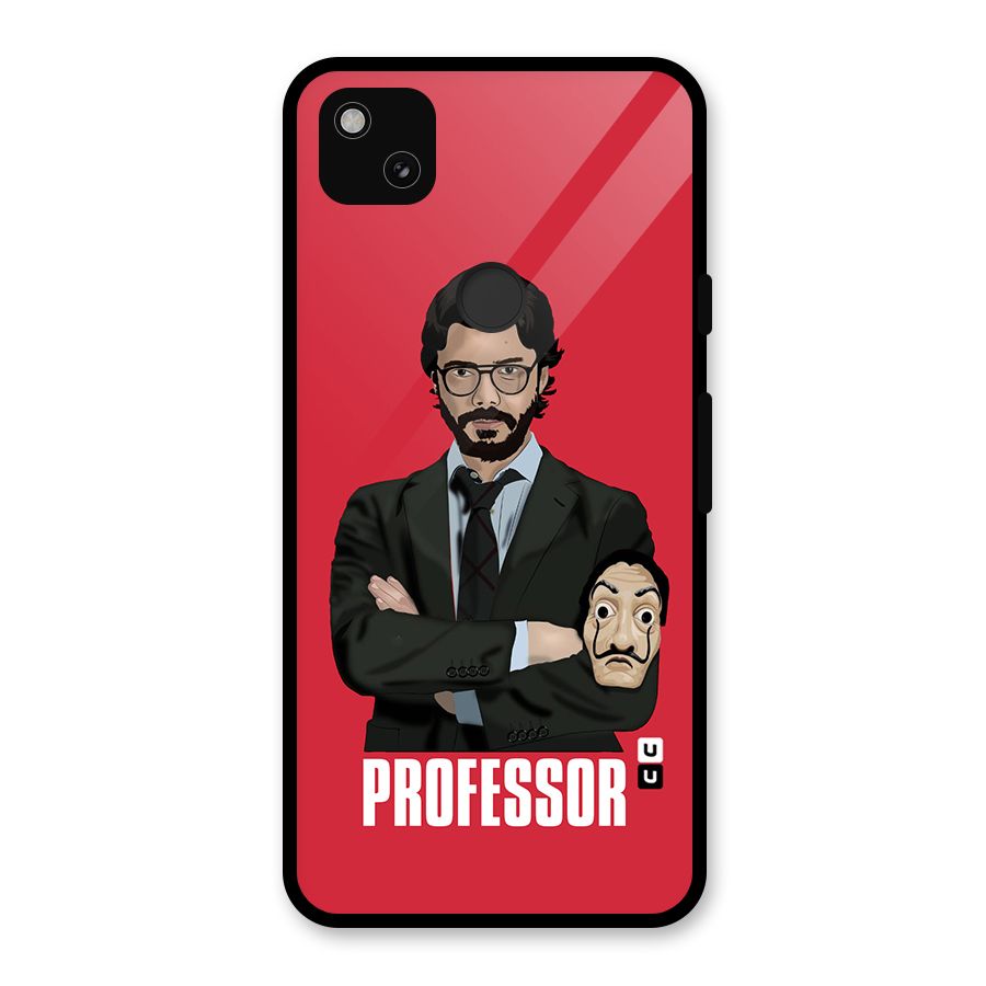 Professor Art Illustration Glass Back Case for Google Pixel 4a