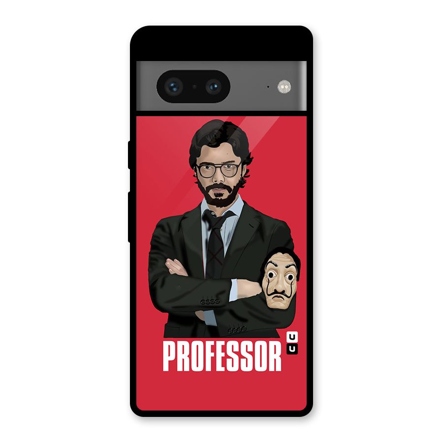 Professor Art Illustration Glass Back Case for Google Pixel 7