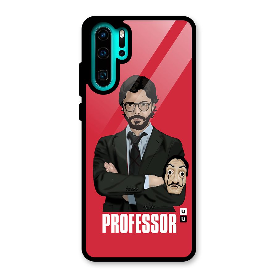 Professor Art Illustration Glass Back Case for Huawei P30 Pro