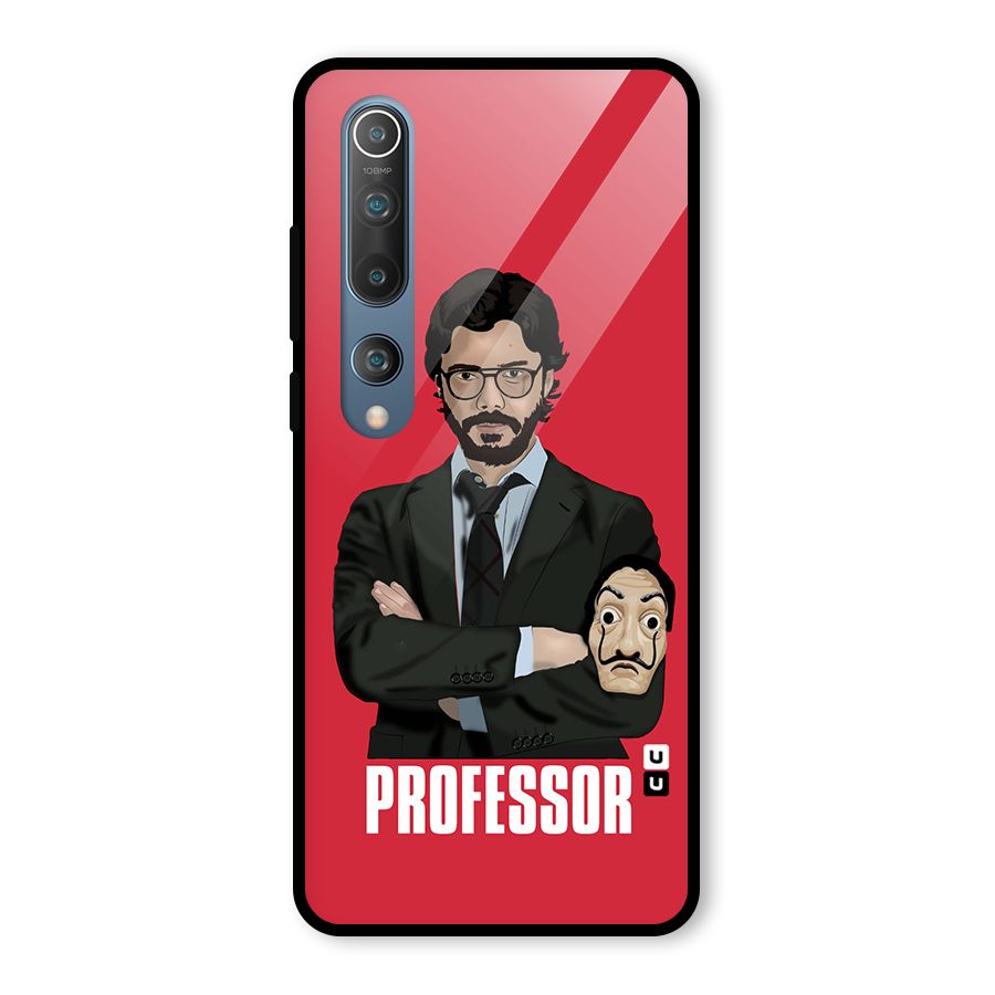 Professor Art Illustration Glass Back Case for Mi 10
