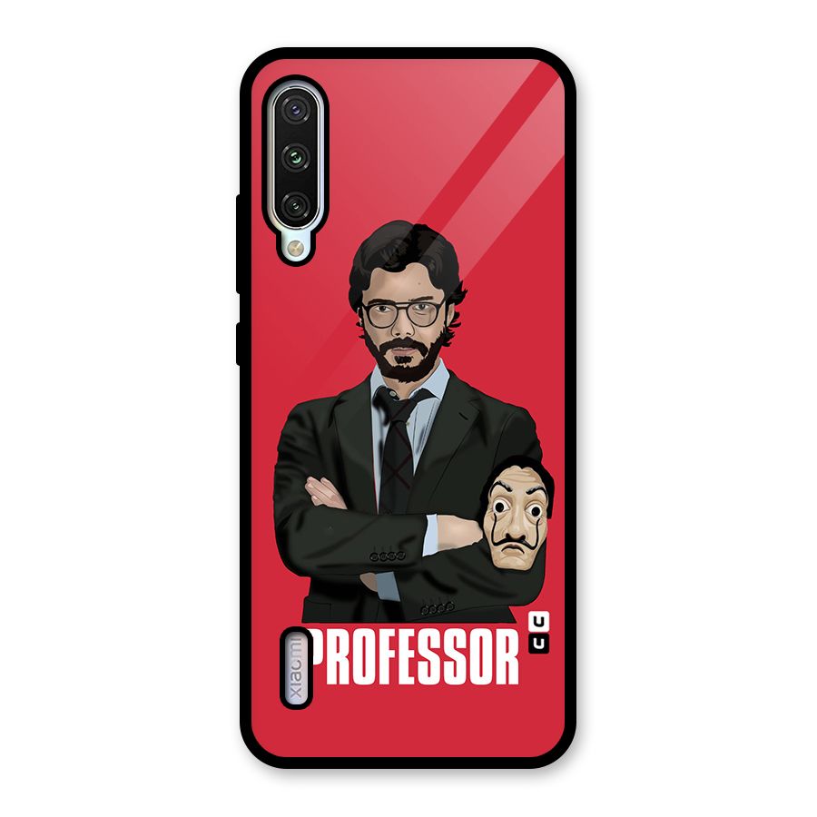 Professor Art Illustration Glass Back Case for Mi A3