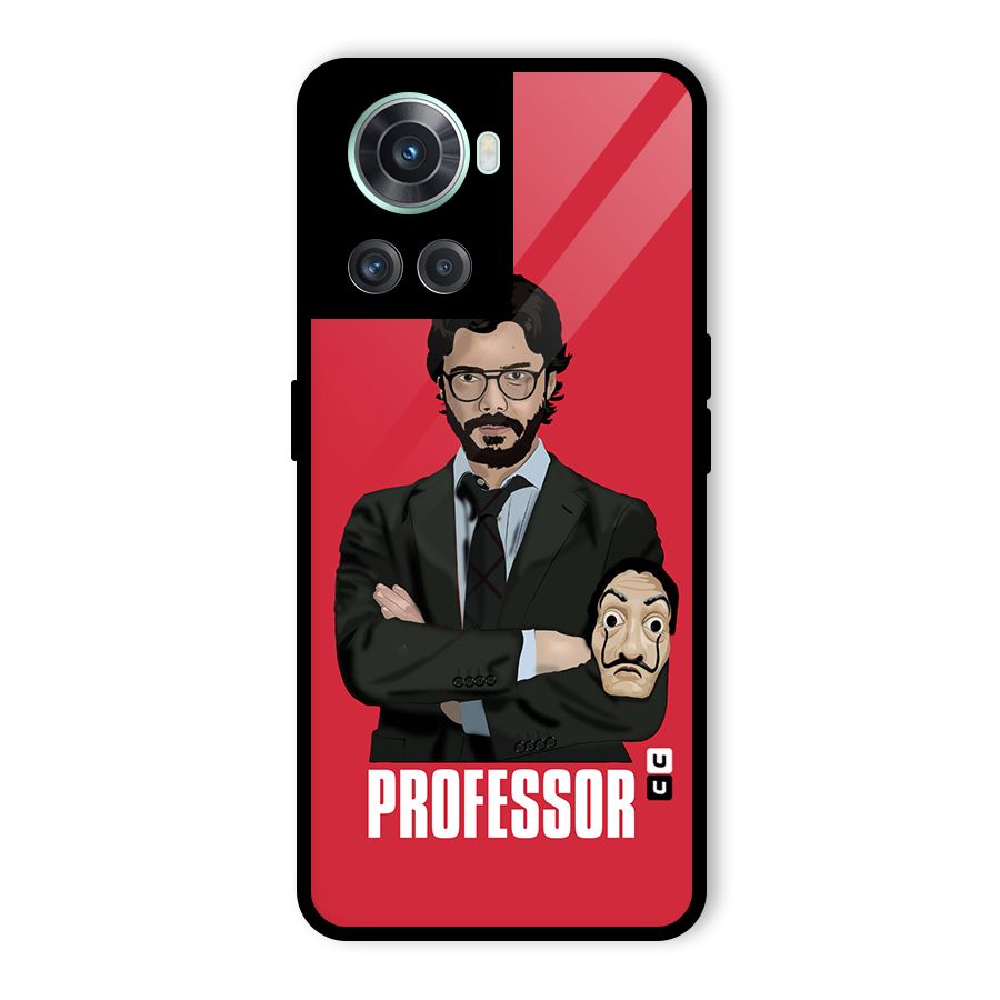 Professor Art Illustration Glass Back Case for OnePlus 10R