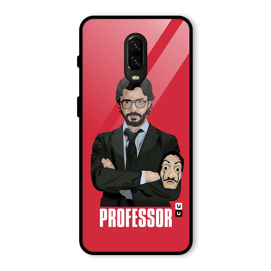 Professor Art Illustration Glass Back Case for OnePlus 6T