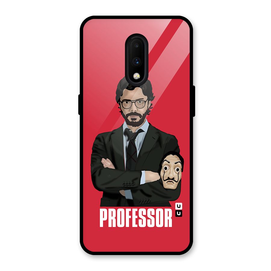 Professor Art Illustration Glass Back Case for OnePlus 7