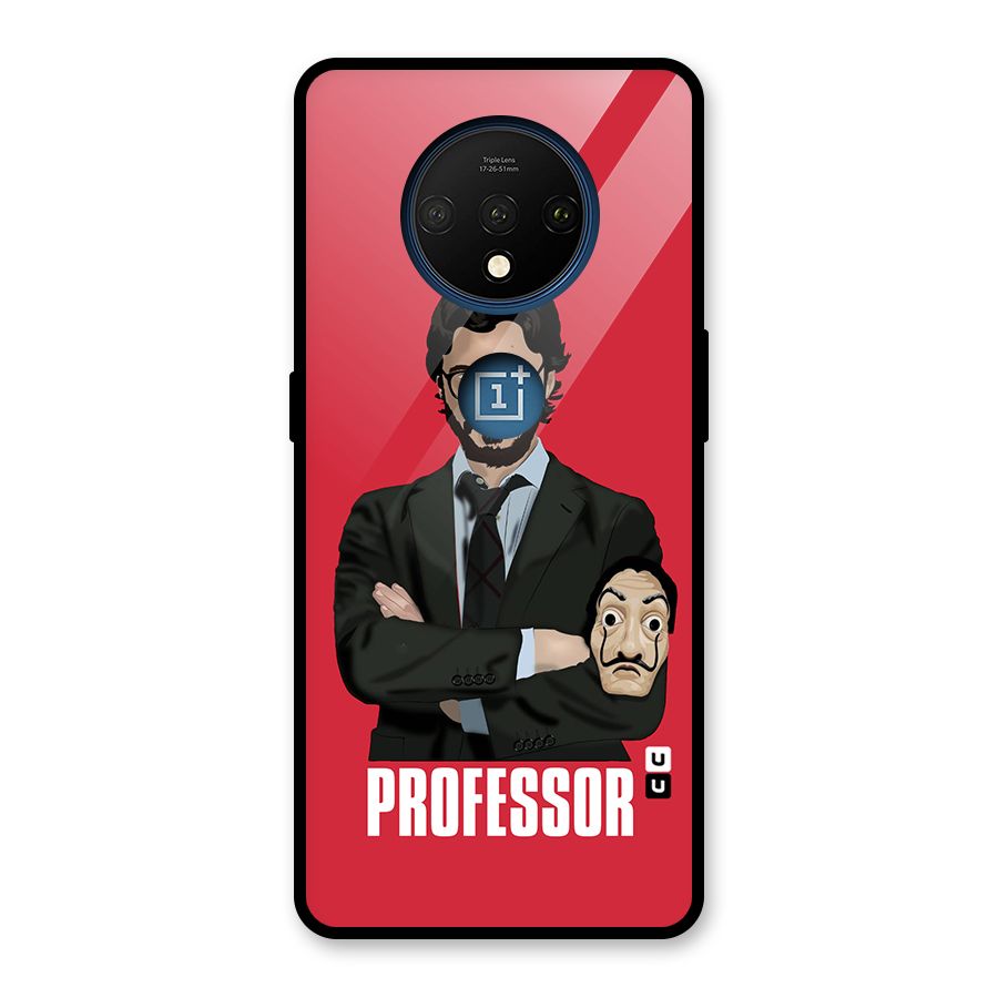 Professor Art Illustration Glass Back Case for OnePlus 7T