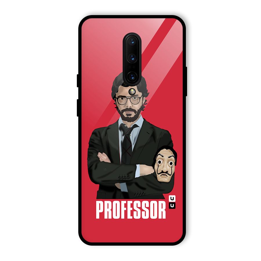 Professor Art Illustration Glass Back Case for OnePlus 7 Pro