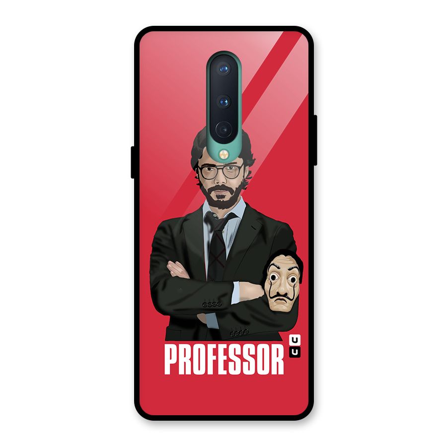 Professor Art Illustration Glass Back Case for OnePlus 8