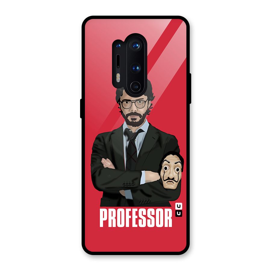 Professor Art Illustration Glass Back Case for OnePlus 8 Pro