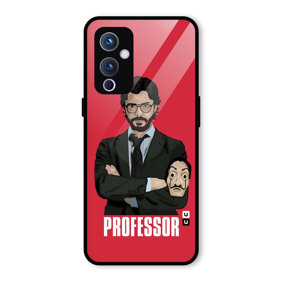 Professor Art Illustration Glass Back Case for OnePlus 9