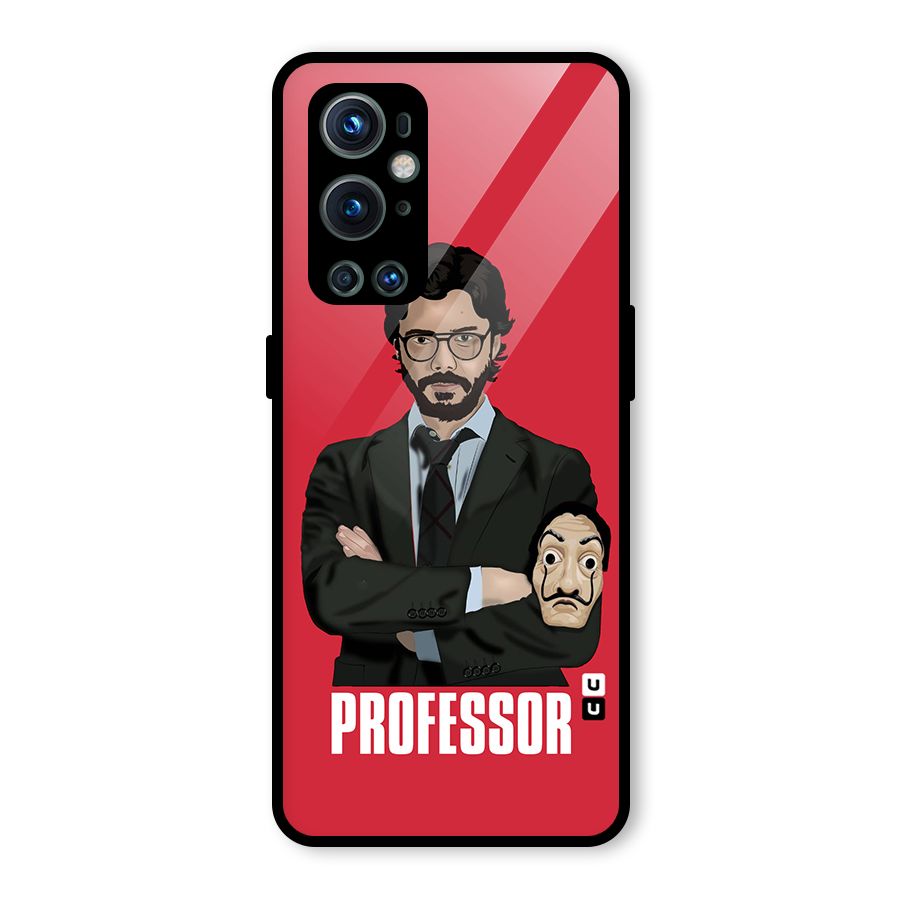 Professor Art Illustration Glass Back Case for OnePlus 9 Pro
