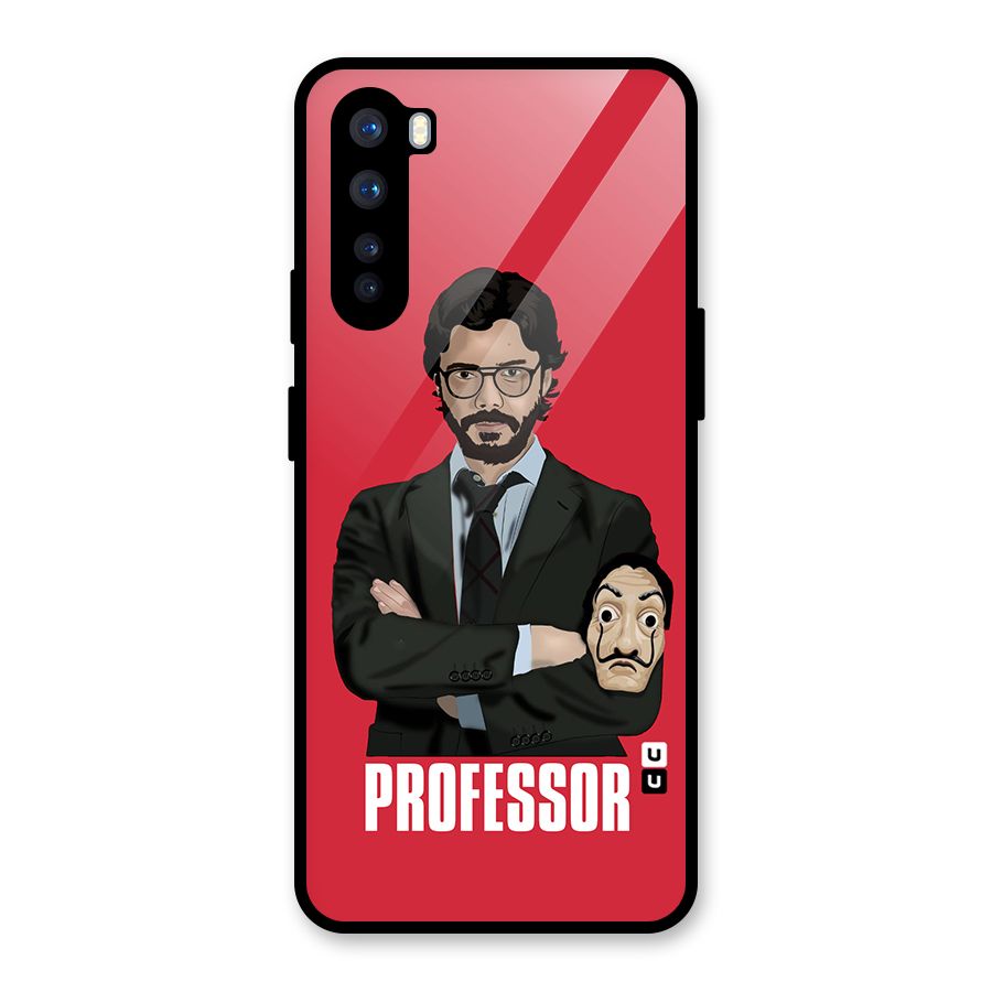 Professor Art Illustration Glass Back Case for OnePlus Nord