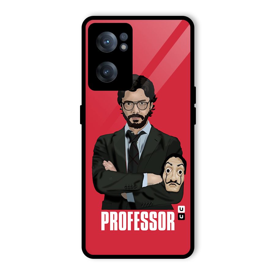 Professor Art Illustration Glass Back Case for OnePlus Nord CE 2 5G